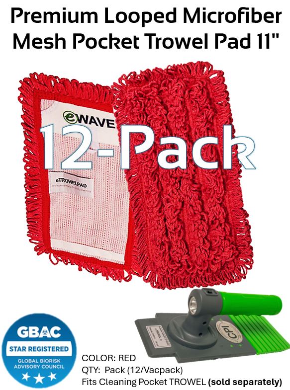 Premium Looped Microfiber Trowel Pad 11" (12 pack) - RED